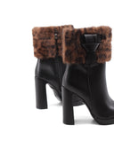 Stivaletto con pelliccia animalier