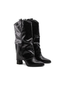 Stivale nero con risvolto da donna