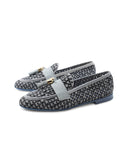 Mocassino in pelle intrecciata da donna