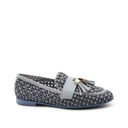 Mocassino in pelle intrecciata da donna