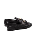 Mocassino in pelle intrecciata da donna