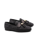 Mocassino in pelle intrecciata da donna