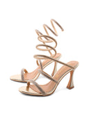 Sandalo alla schiava con strass donna