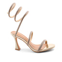 Sandalo alla schiava con strass donna