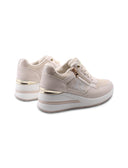 Sneaker zeppa con strass e glitter
