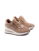 Sneaker zeppa con strass da donna