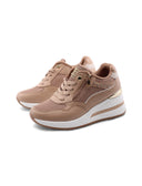 Sneaker zeppa con strass da donna