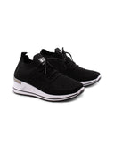 Sneaker zeppa con strass da donna