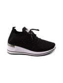 Sneaker zeppa con strass da donna