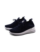 Sneaker zeppa con strass da donna