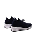 Sneaker zeppa con strass da donna