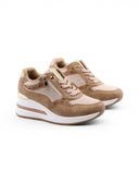 Sneaker glitter con zeppa da donna