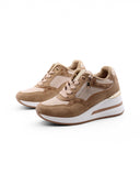 Sneaker glitter con zeppa da donna