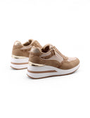 Sneaker glitter con zeppa da donna