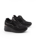 Sneaker glitter con zeppa da donna