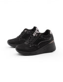 Sneaker glitter con zeppa da donna