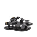 Sandalo nero in vera pelle da donna