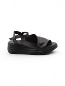 Sandalo zeppa in pelle da donna