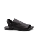 Sandalo nero da donna in pelle morbida