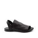 Sandalo nero da donna in pelle morbida