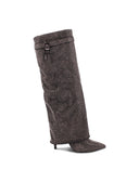 Stivale strass con risvolto da donna