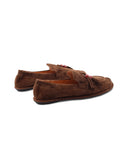 Mocassino scamosciato con nappine donna