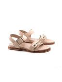 Sandalo flat scamosciato con catena