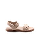 Sandalo flat scamosciato con catena