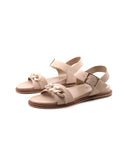 Sandalo flat scamosciato con catena