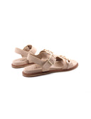 Sandalo flat scamosciato con catena