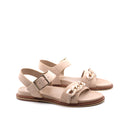 Sandalo flat scamosciato con catena