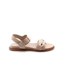 Sandalo flat scamosciato con catena