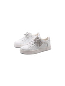 Sneaker con fiori con strass da bimba