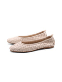 Ballerina in pelle intrecciata da donna