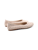 Ballerina in pelle intrecciata da donna