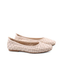Ballerina in pelle intrecciata da donna