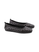 Ballerina in pelle intrecciata da donna
