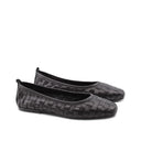 Ballerina in pelle intrecciata da donna