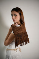 Alma borsa scamosciata con frange donna