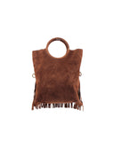 Alma borsa scamosciata con frange donna