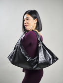 Borsa nera a spalla da donna