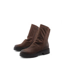Stivaletto in pelle con zip laterale