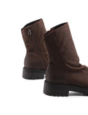 Stivaletto in pelle con zip laterale