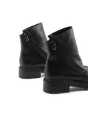 Stivaletto nero con doppia zip laterale