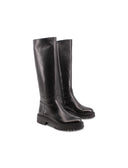 Stivale nero in pelle con zip da donna