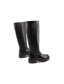 Stivale nero in pelle con zip da donna