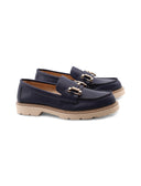 Mocassino con morsetto oro da donna