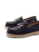 Mocassino con morsetto oro da donna