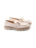 Mocassino con morsetto oro da donna