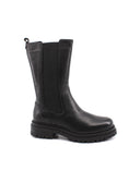 Stivaletto combat da donna in pelle